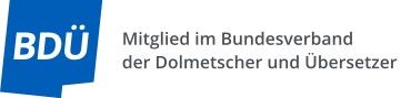 Logo BDÜ Mitglied im Bundesverband der Dolmetscher und Übersetzer - Kristin Valverde Dominguez Übersetzungen für Spanisch und Deutsch aus Leipzig